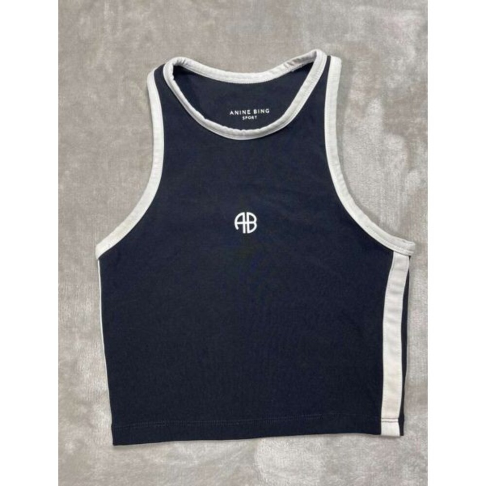 Anine Bing Sport Tank Top Women XXS Black Athletic Workout Sleeveless